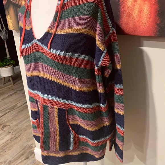 American Eagle Rainbow Striped Hooded Pullover - Picture 5 of 12